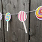 Lollipop Garland, Lollipop Banner, Candy Garland, Candy Bar Banner, Candy Birthday, Candy Decoration, Candy Buffet, Photo Prop