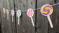 Lollipop Garland, Lollipop Banner, Candy Garland, Candy Bar Banner, Candy Birthday, Candy Decoration, Candy Buffet, Photo Prop