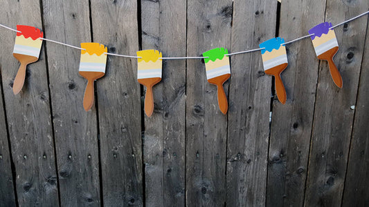 Paint Party Banner, Art Party Banner, Art Party Garland, Paintbrush Banner, Paintbrush Garland, Paint Party Garland, Paint Brush 21818118A