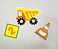 Dump Truck Cupcake Toppers, Construction Party Cupcake Toppers