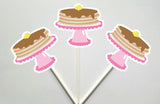 Pancake Cupcake Toppers, Pancakes and Pajamas Decorations