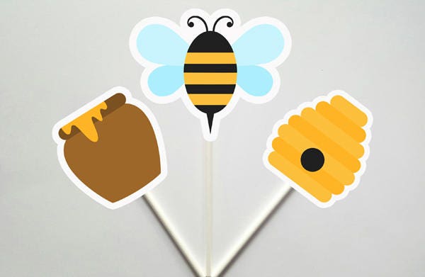Bee Cupcake Toppers, Bumble Bee Cupcake Toppers, Mom to Bee Cupcake toppers, cake toppers