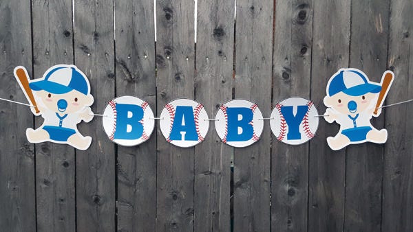 Baseball Baby Shower Cupcake Toppers