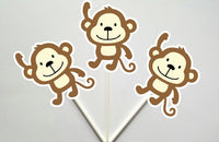 Monkey Cupcake Toppers, Monkey Baby Shower, Monkey Birthday