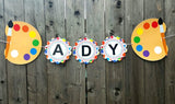 Paint Party Banner, Art Party Banner, Art Party Garland, Paint Splatter Banner, Paint Splatter Garland, Paint Party Garland, Paint Palette