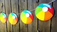 Beach Ball Cupcake Toppers - Beach Cupcake Toppers - Beach Party Cupcake Toppers
