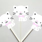 Cat Goody Bags, Cat Favor Bags, Cat Goodie Bags, Cat Party Bags, Kitty Goody Bags, White Cat With Bow