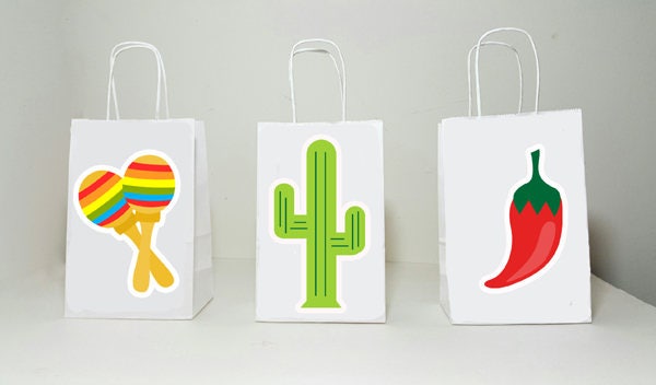 Fiesta Goody Bags, Fiesta Party Bags, Fiesta Bags, Cinco De Mayo Party Bags, Cactus Goody Bags, Maracas Goody Bags, Hot Pepper Goody Bag