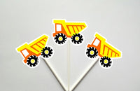 Dump Truck Cupcake Toppers, Construction Party Cupcake Toppers