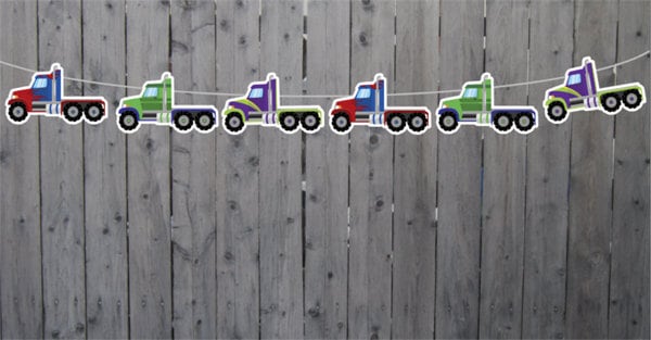 Semi Truck Garland, Semi Truck Banner, Semi Truck Party Banner, Semi Truck Party Decorations, Semi Truck Party Sign