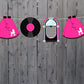 Poodle Skirt Cupcake Toppers, 50's Cupcake Toppers, Poodle Skirt Cake Toppers, Poodle Skirt Decorations