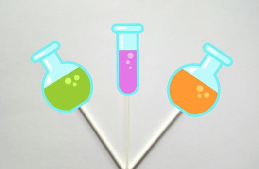 Science Cupcake Toppers, Scientist Cupcake Toppers, Test Tube Cupcake Toppers