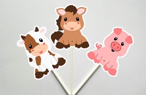 Cow Goody Bags, Horse Goody Bags, Pig Goody Bags, Farm Animal Goody Bags - Farm Birthday Party, farm centerpieces, balloon centerpiece bags