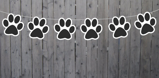 Paw Print Garland, Paw Print Banner, Puppy Party Banner, Dog Party Banner
