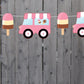 Ice Cream Truck Banner, Ice Cream Truck Garland, Ice Cream Garland, Ice Cream Banner, Ice Cream Photo Prop