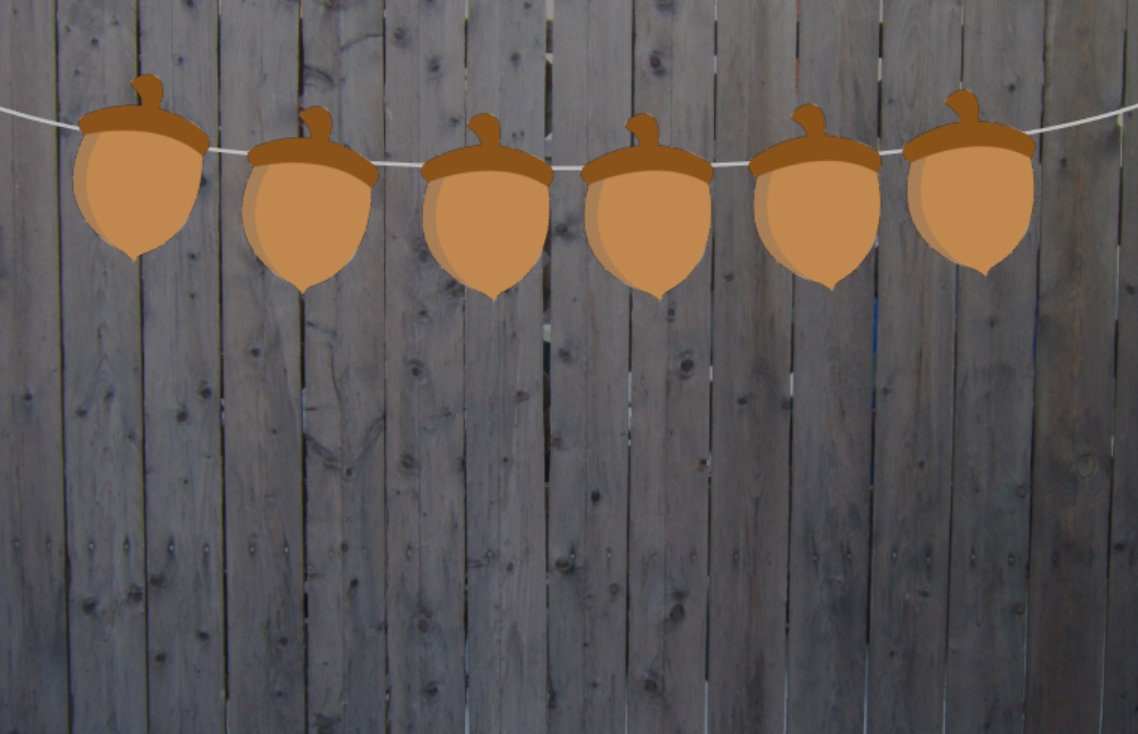 Acorn Garland, Acorn Banner, Woodland Banner, Woodland Garland, Nursery Decoration, Woodland Baby Shower, Woodland Birthday, Photo Prop