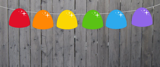 Gumdrop Garland, Candy Garland, Candy Bar Banner, Candy Birthday, Candy Decoration, Candy Buffet, Photo Prop