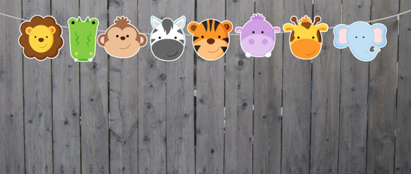 Jungle Animal Garland, Jungle Animal Banner, Jungle Animal Birthday, Jungle Animal Party Supplies, Jungle Animal Baby Shower, Jungle Animals