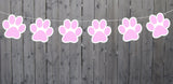 Paw Print Garland, Paw Print Banner, Puppy Party Banner, Dog Party Banner, Pink Paw Print