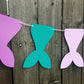 Mermaid Tail Banner, Mermaid Tail Garland, Mermaid Party Garland, Mermaid Banner, Purple and Turquoise, Purple and Teal