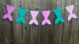 Mermaid Tail Banner, Mermaid Tail Garland, Mermaid Party Garland, Mermaid Banner, Purple and Turquoise, Purple and Teal