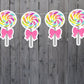 Lollipop Pink Bow Garland, Lollipop Banner, Candy Garland, Candy Bar Banner, Candy Birthday, Candy Decoration, Candy Buffet, Photo Prop