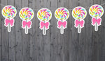 Lollipop Pink Bow Garland, Lollipop Banner, Candy Garland, Candy Bar Banner, Candy Birthday, Candy Decoration, Candy Buffet, Photo Prop