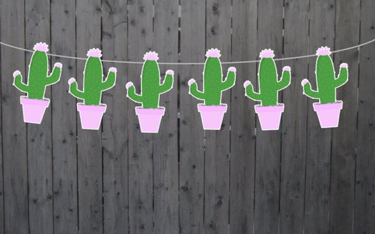 CACTUS GARLAND, Cactus Banner, Cactus Decorations, Cactus Birthday, Cactus Baby Shower, Cactus Photo Prop, Cactus Backdrop, Fiesta Birthday