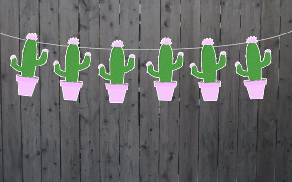 CACTUS GARLAND, Cactus Banner, Cactus Decorations, Cactus Birthday, Cactus Baby Shower, Cactus Photo Prop, Cactus Backdrop, Fiesta Birthday