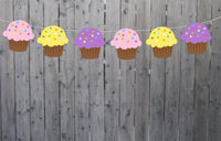 Cupcake Garland, Cupcake Banner, Cupcake Party Decorations, Cupcake Birthday, Cupcake Backdrop, Cupcake Photo Prop
