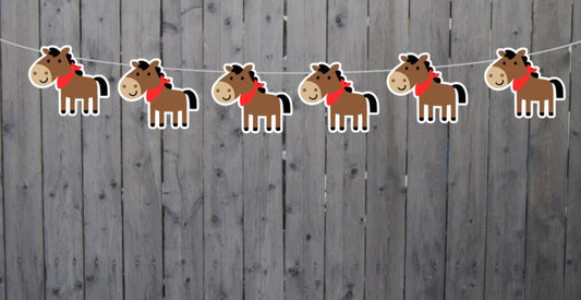 Horse Garland, Horse Banner, Cowgirl Garland, Cowgirl Banner, Cowgirl Birthday, Horse Decorations, Photo Prop