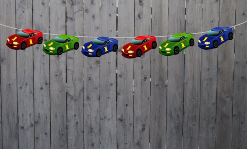 Race Car Garland, Race Car Banner, Race Car Birthday, Race Car Party, Race Car Decoration, Racing Car Banner, Racing Car Garland, Racing Car