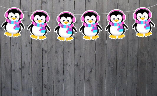 PENGUIN GIRL Garland, Penguin Garland, Penguin Banner, Penguin Party Supplies, Penguin Decorations, Penguin Party, Photo Prop, Backdrop