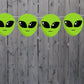Alien Head Garland, Alien Head Banner, Alien Face Garland, Alien Face Banner, UFO Birthday, Alien Birthday, Alien Party, Alien Decorations