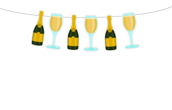 Wine Glass, Wine Bottle Banner, Wine Glass, Wine Bottle Garland, New Year Banner, New Year Decoration, New Year Photo Prop, Bachelorette