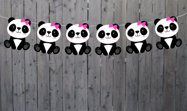 Panda Bear Cupcake Toppers, Girl Panda Cupcake Toppers (122718249P)
