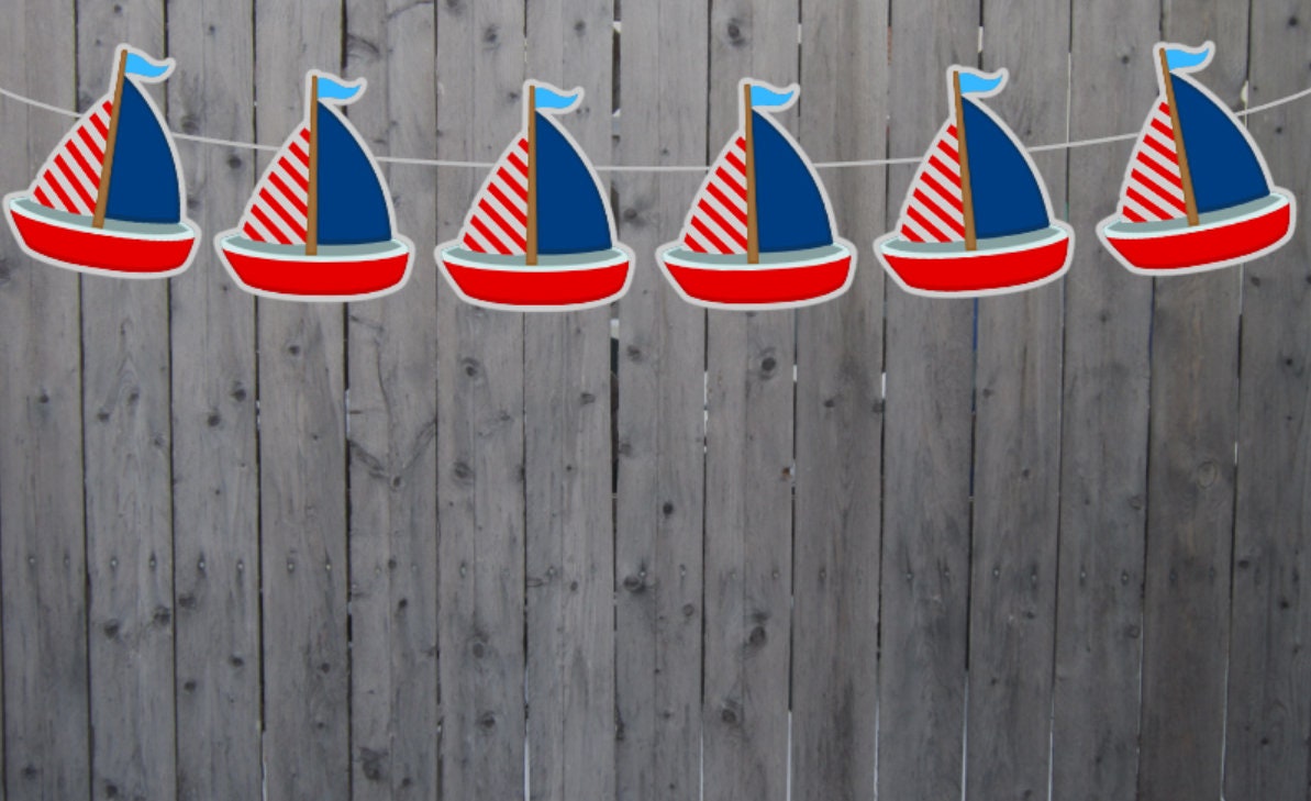 Nautical Garland, Nautical Banner, Nautical Baby Shower, Nautical Birthday, Anchor, Sailboat, Life Saver, Photo Prop, Nautical Decorations