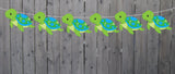 Turtle Garland, Turtle Banner, Turtle Decorations, Under the Sea Banner, Garland, Green Turtle, Baby Shower, Photo Prop