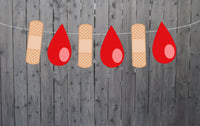 Bandaid and Blood, Nurse Banner, Nurse Garland, RN Banner, RN Garland, Medical School, nurse party, RN Party, Nursing Graduation, Bandaid