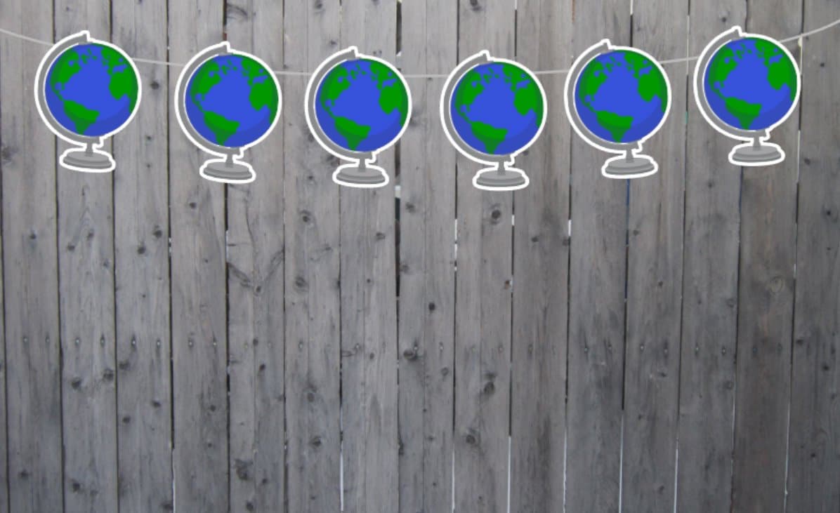 GLOBE GARLAND, Globe Banner, Travel Banner, Travel Birthday, Travel Party, Globe Photo Prop, Globe Room Decoration - 32419947A