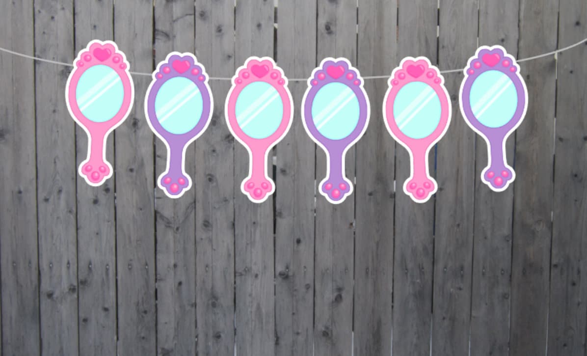 PRINCESS MIRROR GARLAND, Princess Party, Princess Birthday, Princess Party Decorations, Princess Party Supplies, Princess Room Decoration