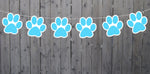 Paw Print Garland, Paw Print Banner, Puppy Party Banner, Dog Party Banner, Blue Paw Print