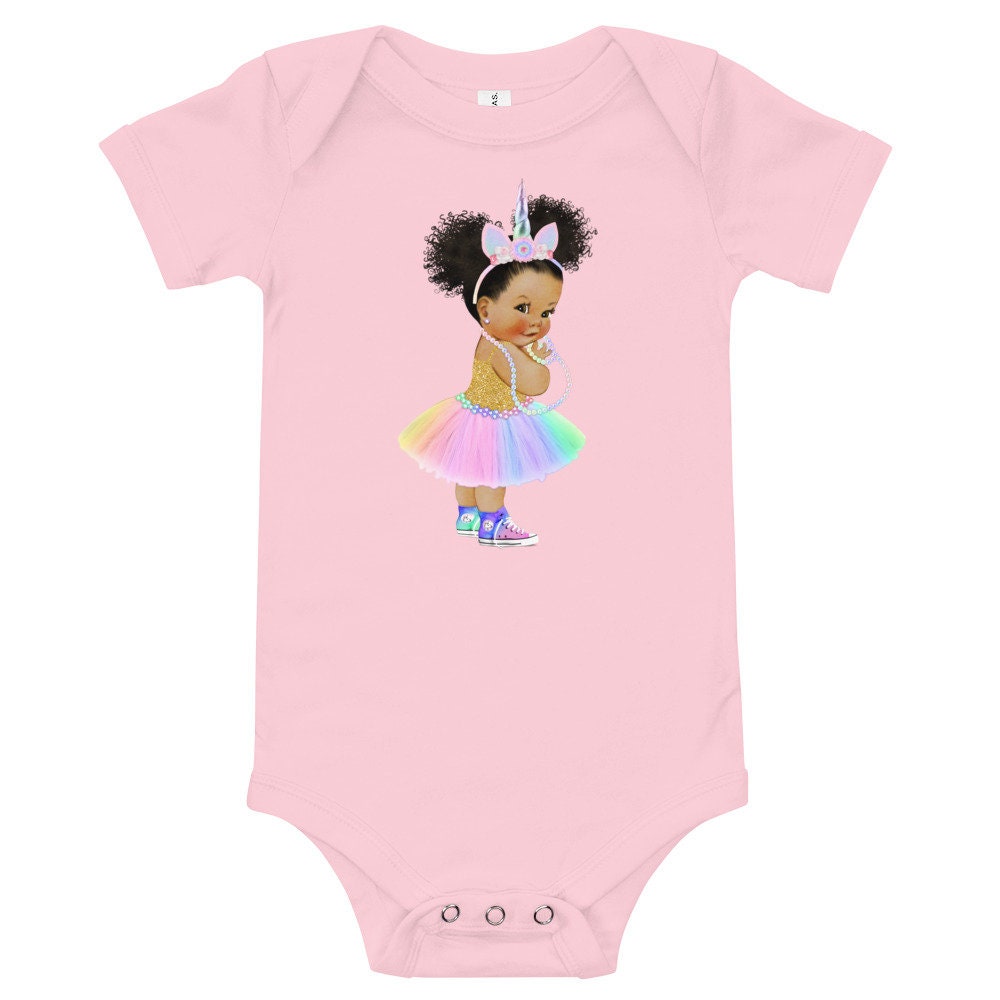 UNICORN PRINCESS Onepiece Bodysuit, African American Baby Shirt