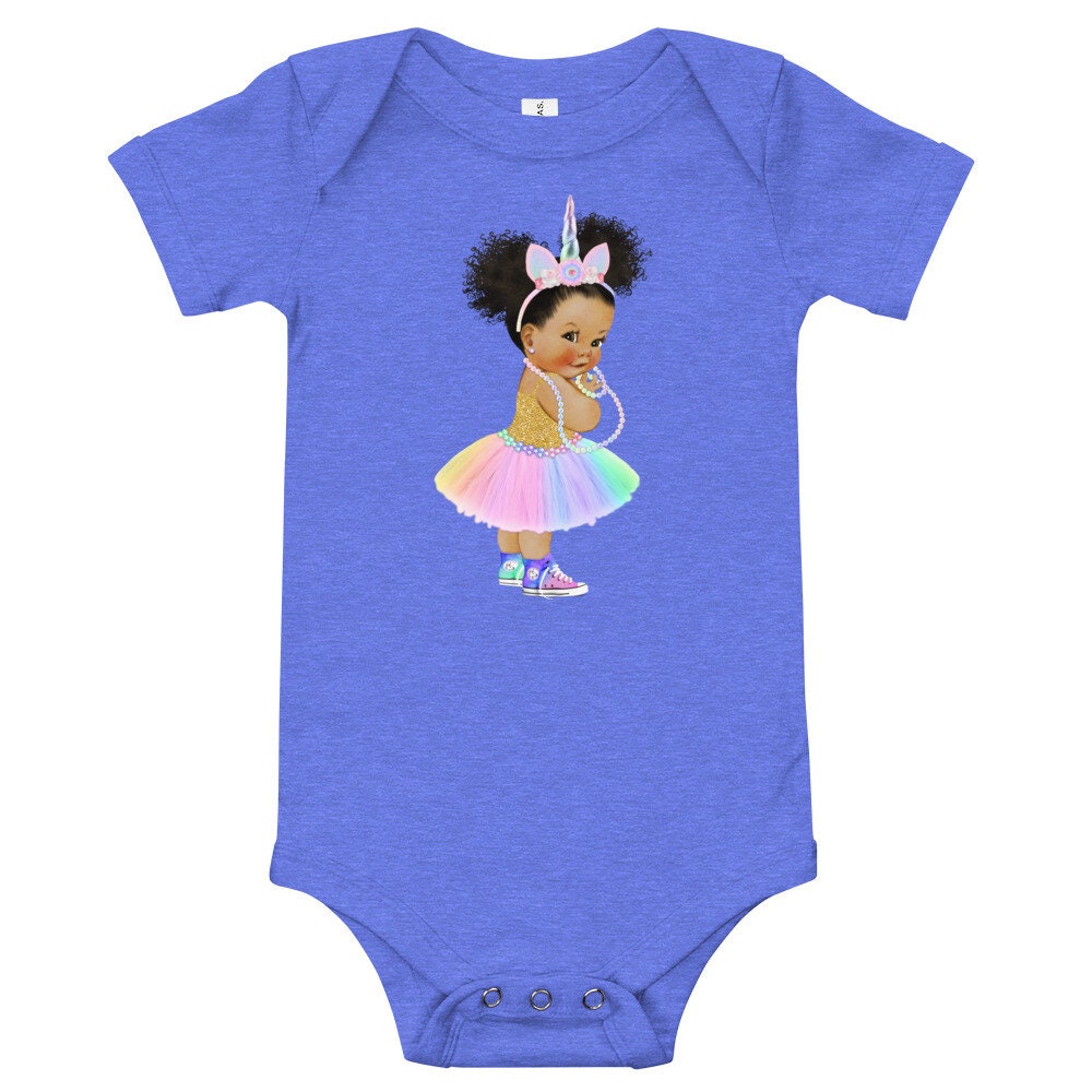 UNICORN PRINCESS Onepiece Bodysuit, African American Baby Shirt