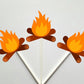Fire Cupcake Toppers, Camping Cupcake Toppers, Camp Fire Cupcake Toppers, Camping Cake Toppers, Camping Party Supplies, Camping Decorations