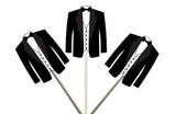 Tuxedo Cupcake Toppers, Wedding Cupcake Toppers, Rehearsal Dinner Cupcake Toppers