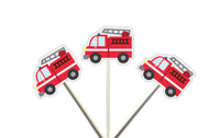 Firetruck Cupcake Toppers, Firetruck With Ladder 62319406P