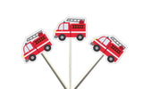 Firetruck Cupcake Toppers, Firetruck With Ladder 62319406P