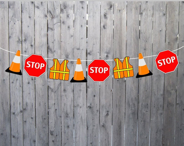 Construction Party Banner, Construction Party Garland, Construction Garland, Construction Banner, Construction Cone Banner (72617302P)