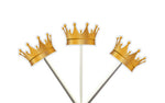 Crown Cupcake Toppers, Prince Baby Shower Cupcake Toppers - Royal Prince Cupcake Toppers with Gold Crowns